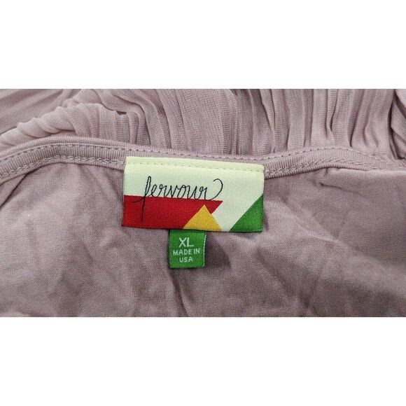 Fervour Womens Size XL Pink Round Neck Short Sleeve Ruffle Midi A Line Dress - Picture 8 of 8